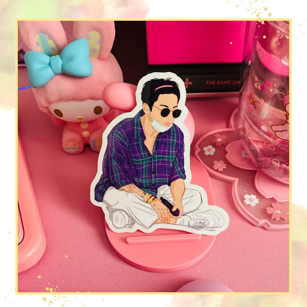 Jungkook Purple Plaid Sticker